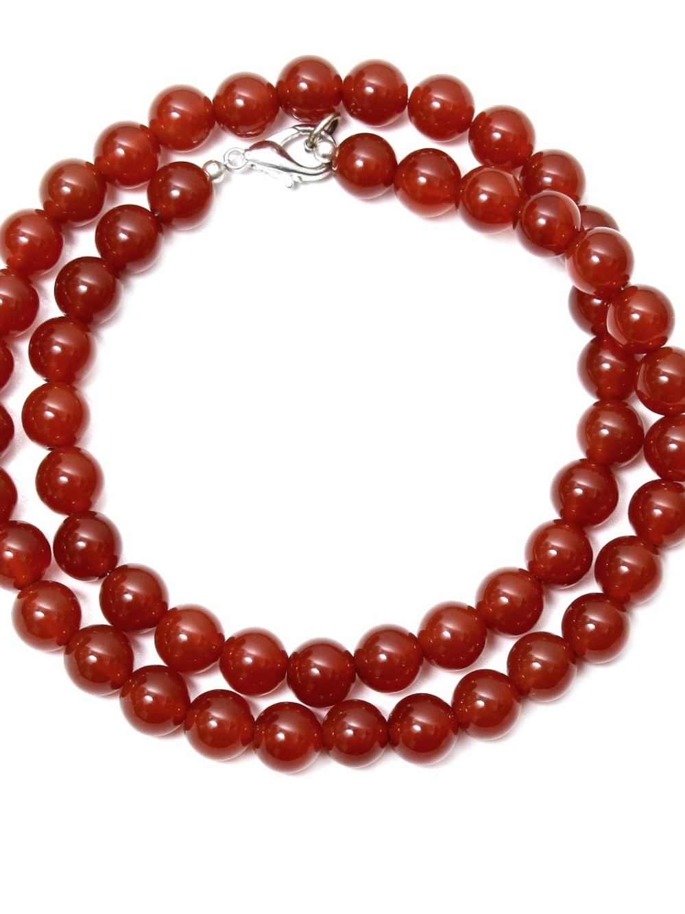 Red Carnelian 8.5mm Beaded Necklace - Classic Elegance